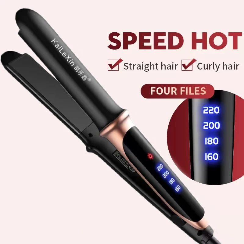 2-in-1 Hair Straightener & Styler – 4 Temp Settings, Fast Heat-Up, for Wet & Dry Hair