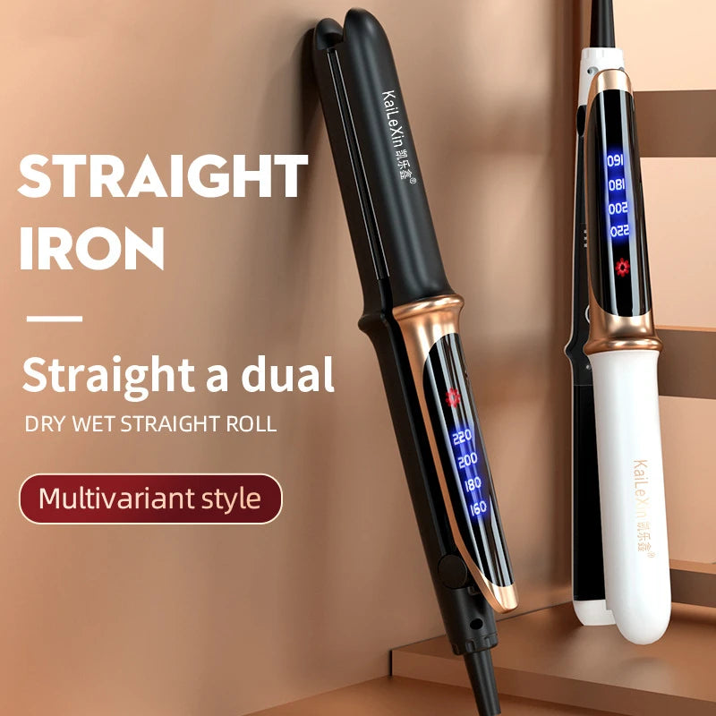 2-in-1 Hair Straightener & Styler – 4 Temp Settings, Fast Heat-Up, for Wet & Dry Hair